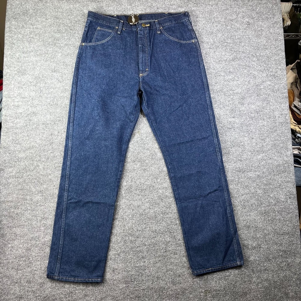 Rustler Legendary Gold Jeans Men's Blue Denim Classic Straight Zip Fly - 36X31.5